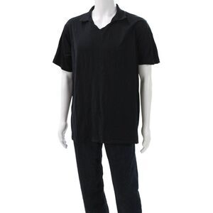 Armani Collezioni Mens Black V-Neck T-Shirt Short Sleeve Size 2XL